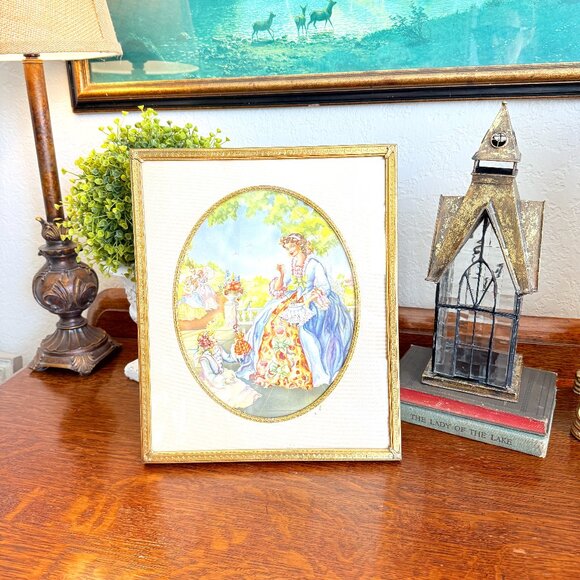 1950's Hollywood Regency frame with Lithograph - Picture 1 of 10